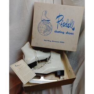 Vintage Riedell Red Wing Skates White Lace Up Retro Preppy Ice Skating Dance